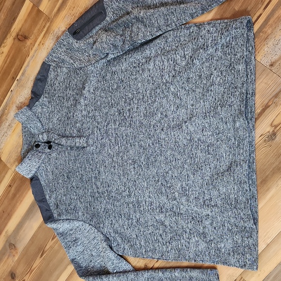 Greg Norman Collection Light Gray Heathered Stand-Up Collar Pullover - Picture 2 of 5